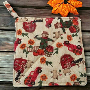 Handmade Farm Potholder, Fall Hot Pad